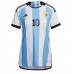Argentinien Lionel Messi #10 Replik Heimtrikot Damen WM 2022 Kurzarm